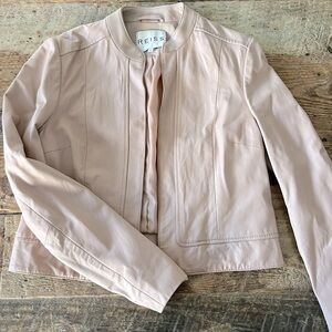 REISS Feminine Dusty Pink 100% Lamb Leather Jacket Sz: M Perfect For Fall